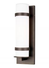  8618301EN3-71 - Alban modern 1-light LED outdoor exterior medium round wall lantern sconce in antique bronze finish