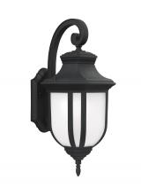  8736301EN3-12 - Childress traditional 1-light LED outdoor exterior large wall lantern sconce in black finish with sa