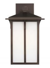  8752701EN3-71 - Tomek modern 1-light LED outdoor exterior large wall lantern sconce in antique bronze finish with et