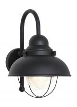  8871EN3-12 - Sebring transitional 1-light LED outdoor exterior large wall lantern sconce in black finish with cle