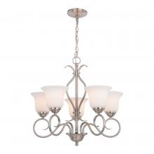  H0271 - Albion 22.5-in. 5 Light Chandelier Satin Nickel