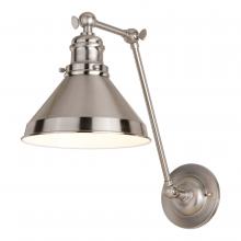  W0397 - Alexis 8-in. Adjustable Wall Light Satin Nickel and Matte White