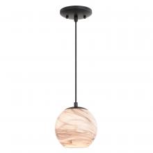  P0407 - Milano 6.25-in. Mini Pendant Marble Swirl Matte Black