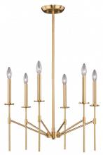  H0178 - Kedzie 6L Chandelier Natural Brass