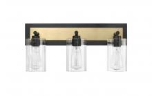  25003-MB/VB - Gasol 3-Light Vanity Matte Black / Vintage Brass