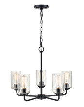  9605-MB - Moven 5-Light Chandelier Ceiling Light Matte Black