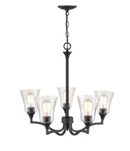  2115-MB - Caily 5-Light Chandelier Ceiling Light Matte Black