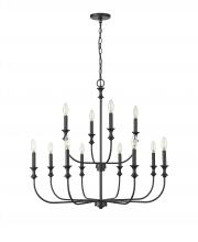  29612-MB - Savanne 12-Light Chandelier Ceiling Light Matte Black