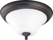  60/1846 - Dupont - 2 light Flush with Satin White Glass - Dark Chocolate Bronze Finish