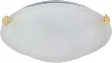  60/275 - 2 Light - 16" Flush with Alabaster Glass - Polished Brass Finish