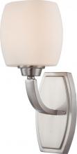  60/4181 - Helium - 1 Light Vanity with Satin White Glass - Brushed Nickel Finish