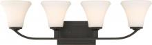  60/6304 - Fawn - 4 Light Vanity with Satin White Glass - Mahogany Bronze Finish