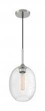  60/7036 - Aria - 1 Light Pendant with Seeded Glass - Polished Nickel Finish