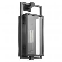  60/7544 - Exhibit; 1 Light; Medium Wall Lantern; Matte Black Finish with Clear Beveled Glass